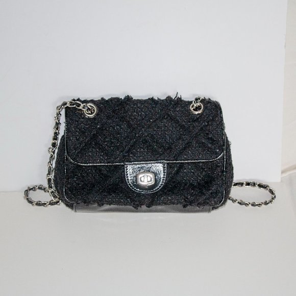 Unique Paradox Black Leather/fur-like Handbag - Picture 1 of 6